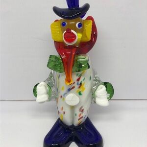 Murano Hand-Blown Art Glass Clown Figurine